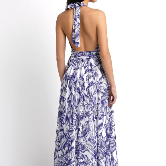 Abbeline Halter Floral Printed Wrap Maxi Dress - Picture 2 of 3